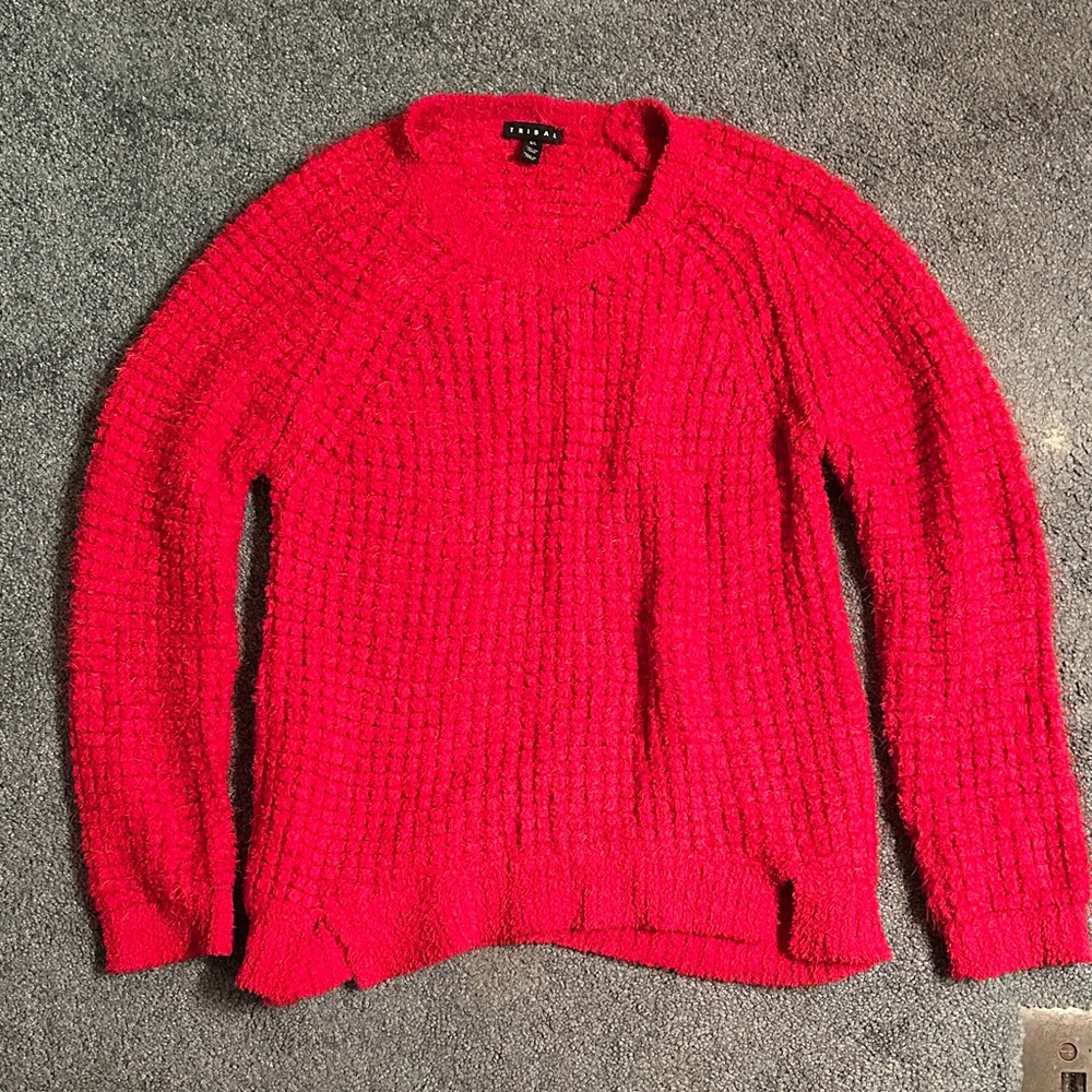 Bright Red Tribal Sweater